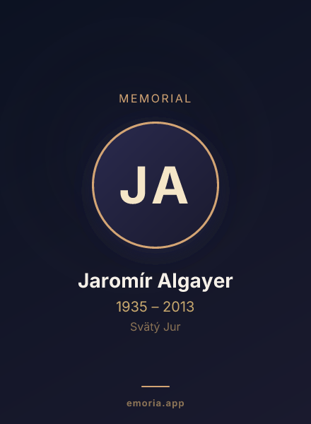 Memorial portrait of Jaromír Algayer