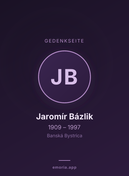 Gedenkportrait von Jaromír Bázlik
