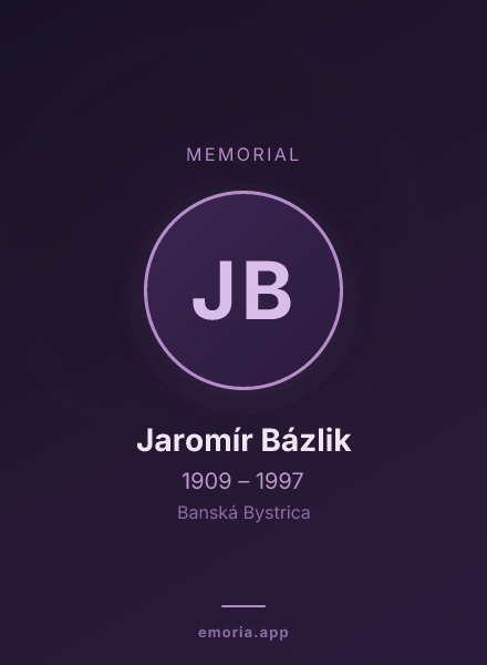 Memorial portrait of Jaromír Bázlik