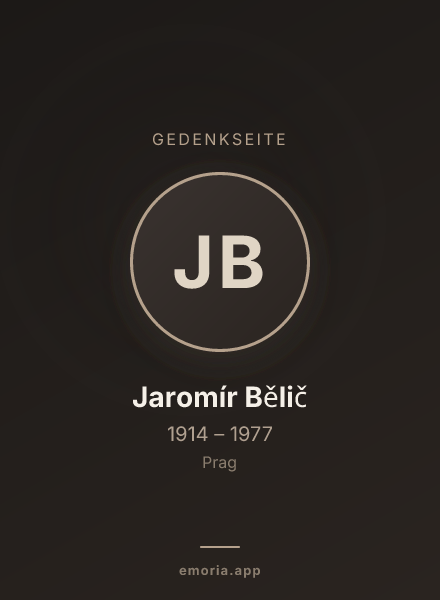 Gedenkportrait von Jaromír Bělič