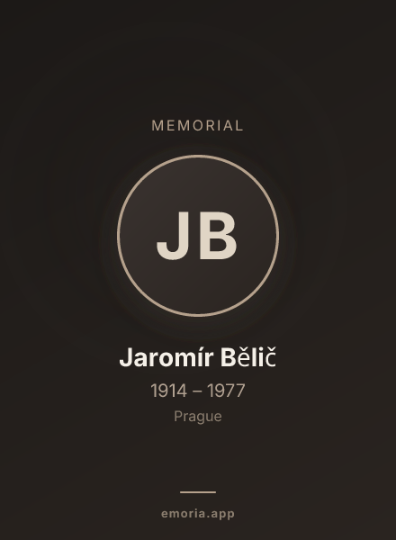 Memorial portrait of Jaromír Bělič