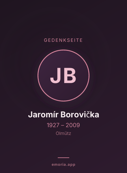 Gedenkportrait von Jaromír Borovička
