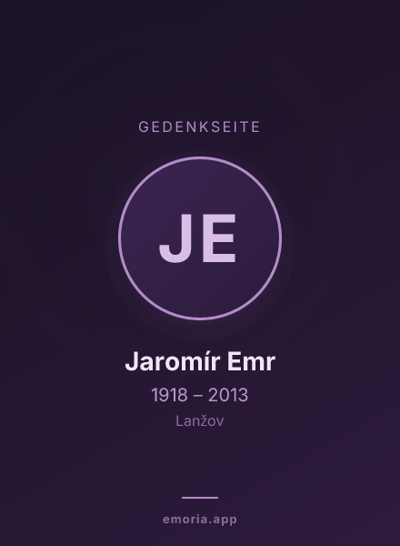 Gedenkportrait von Jaromír Emr