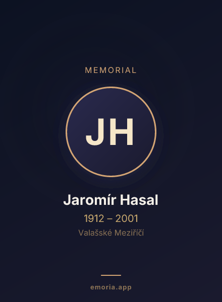 Memorial portrait of Jaromír Hasal