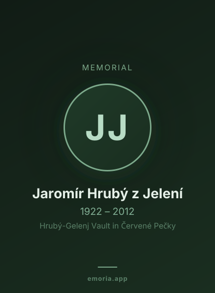 Memorial portrait of Jaromír Hrubý z Jelení