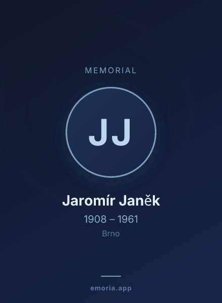 Memorial portrait of Jaromír Janěk