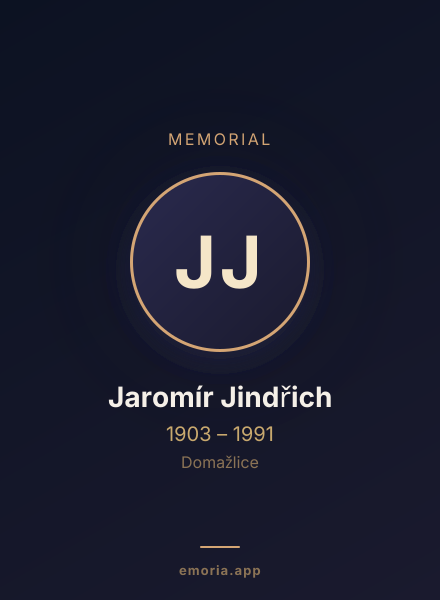 Memorial portrait of Jaromír Jindřich