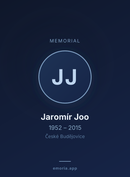 Memorial portrait of Jaromír Joo