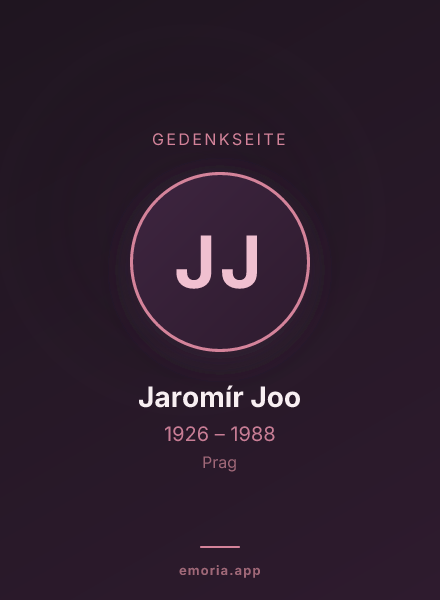 Gedenkportrait von Jaromír Joo