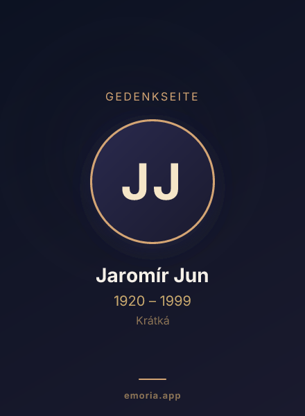 Gedenkportrait von Jaromír Jun