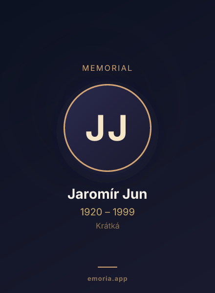 Memorial portrait of Jaromír Jun