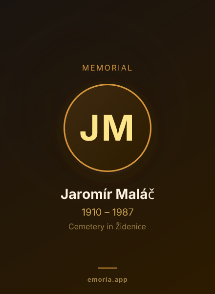 Memorial portrait of Jaromír Maláč