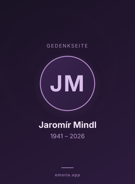 Gedenkportrait von Jaromír Mindl