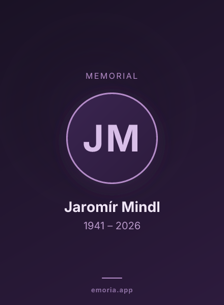 Memorial portrait of Jaromír Mindl