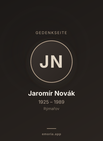 Gedenkportrait von Jaromír Novák