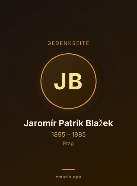 Gedenkportrait von Jaromír Patrik Blažek