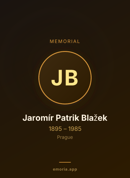 Memorial portrait of Jaromír Patrik Blažek