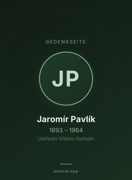 Gedenkportrait von Jaromír Pavlík