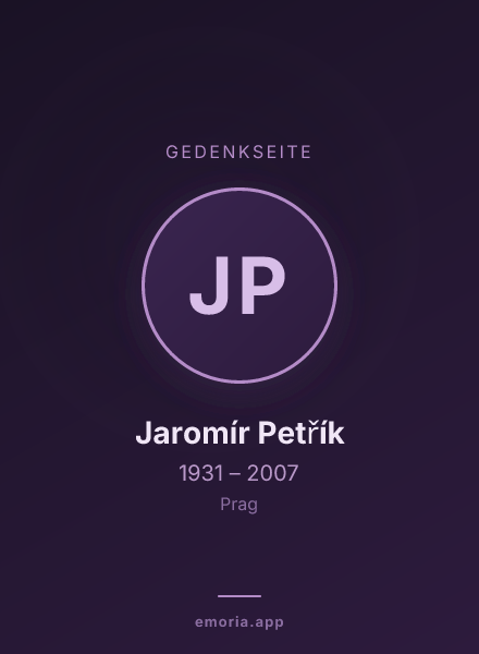Gedenkportrait von Jaromír Petřík