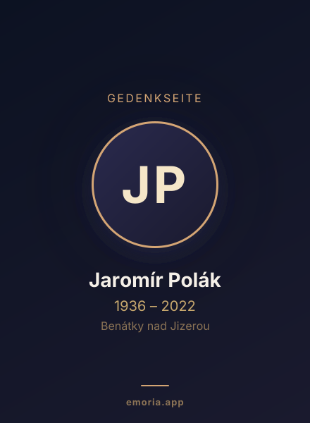 Gedenkportrait von Jaromír Polák