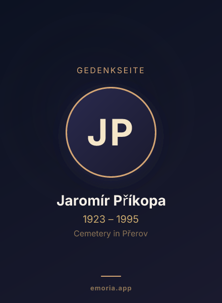 Gedenkportrait von Jaromír Příkopa