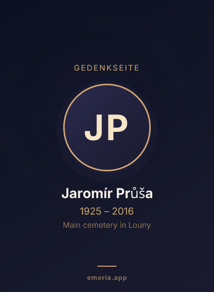 Gedenkportrait von Jaromír Průša