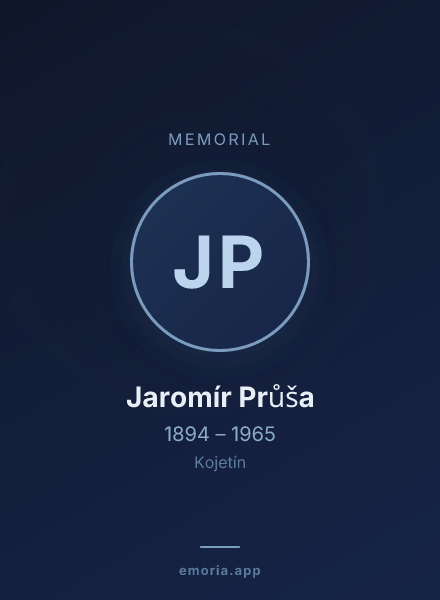 Memorial portrait of Jaromír Průša
