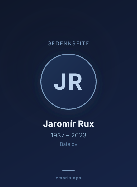Gedenkportrait von Jaromír Rux