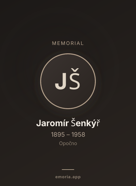 Memorial portrait of Jaromír Šenkýř