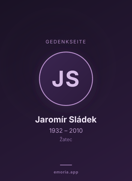 Gedenkportrait von Jaromír Sládek