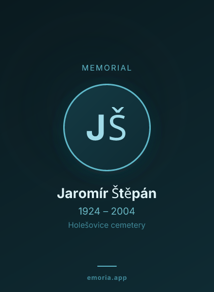 Memorial portrait of Jaromír Štěpán