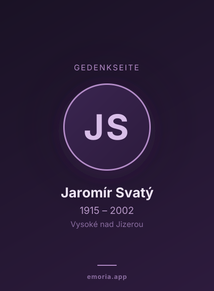 Gedenkportrait von Jaromír Svatý