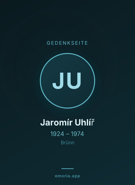 Gedenkportrait von Jaromír Uhlíř
