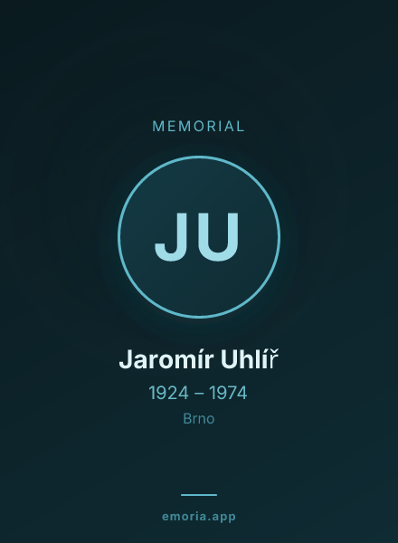 Memorial portrait of Jaromír Uhlíř