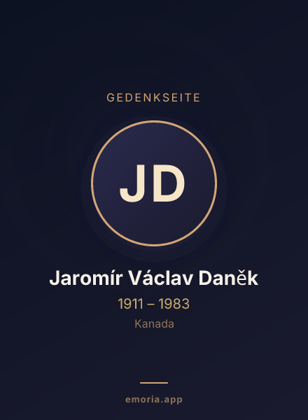 Gedenkportrait von Jaromír Václav Daněk