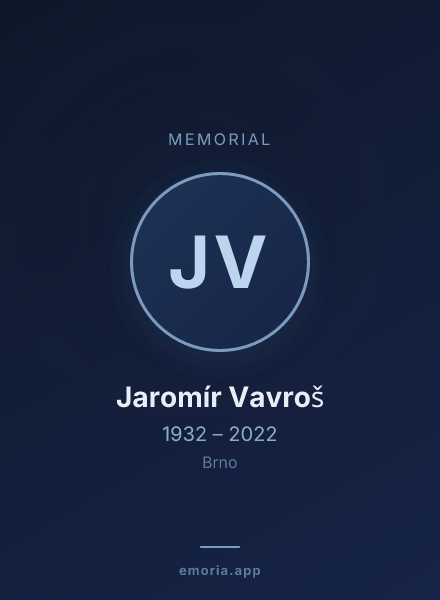 Memorial portrait of Jaromír Vavroš
