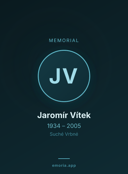 Memorial portrait of Jaromír Vítek