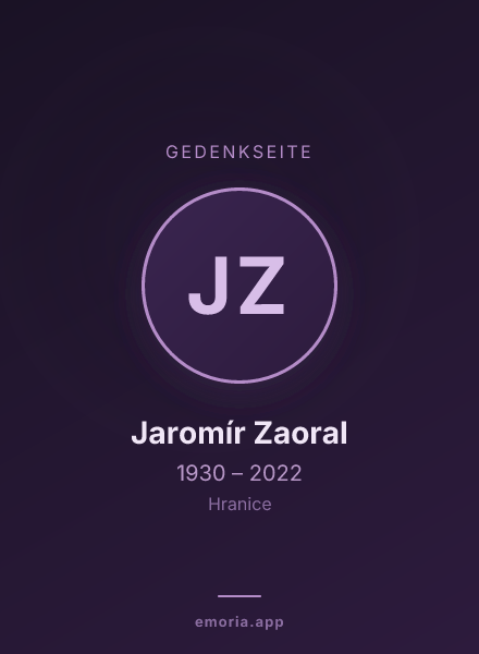 Gedenkportrait von Jaromír Zaoral