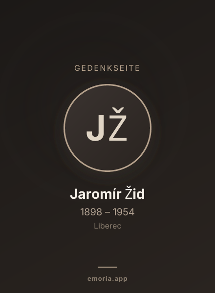 Gedenkportrait von Jaromír Žid