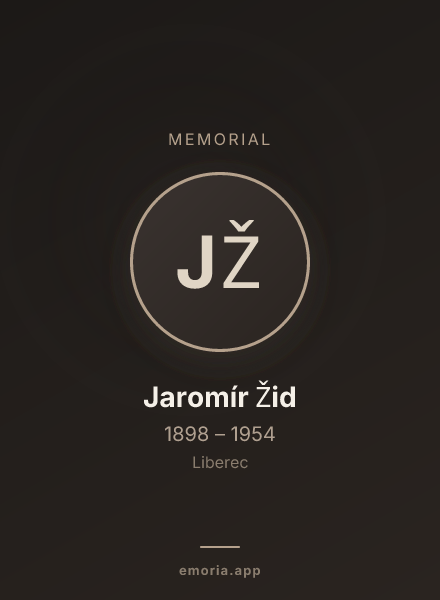 Memorial portrait of Jaromír Žid