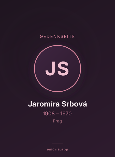 Gedenkportrait von Jaromíra Srbová