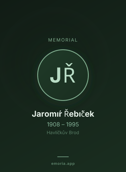 Memorial portrait of Jaromı́r Řebı́ček