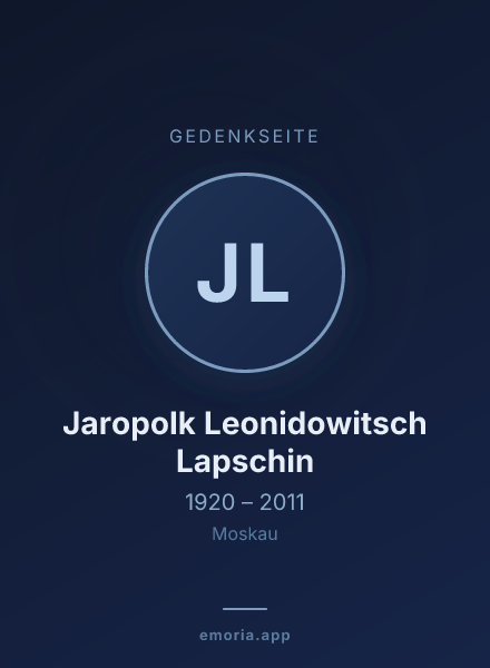 Gedenkportrait von Jaropolk Leonidowitsch Lapschin