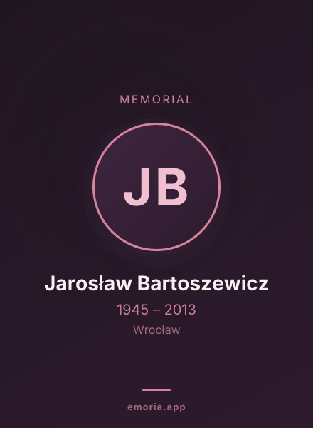 Memorial portrait of Jarosław Bartoszewicz