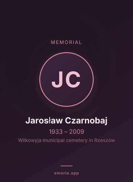 Memorial portrait of Jarosław Czarnobaj