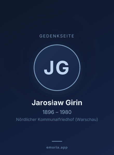 Gedenkportrait von Jarosław Girin