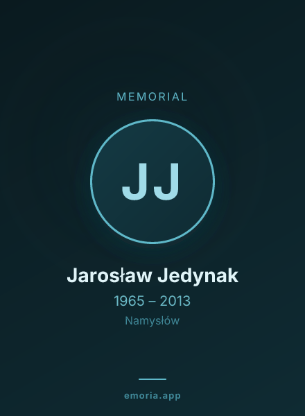 Memorial portrait of Jarosław Jedynak