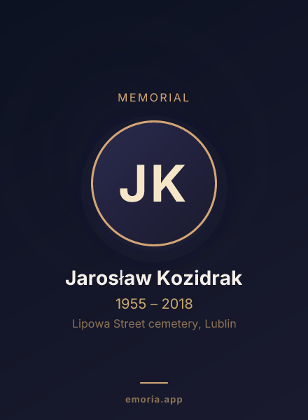 Memorial portrait of Jarosław Kozidrak