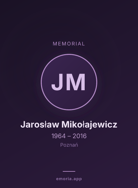 Memorial portrait of Jarosław Mikołajewicz