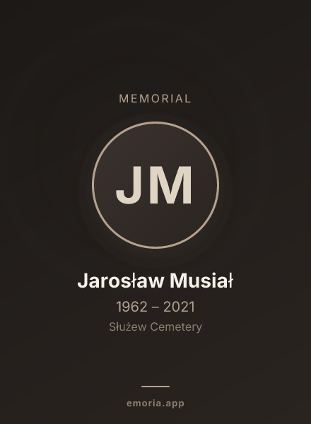 Memorial portrait of Jarosław Musiał
